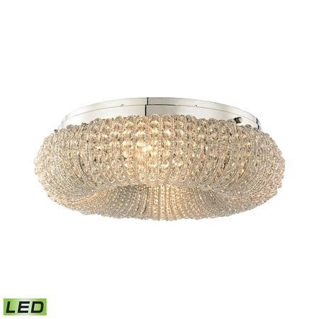 ELK LIGHTING Crystal Ring 4-Lght Semi Flsh Chrme w/Clr Crystal Beads -Incl LED Blbs 45290/4-LED